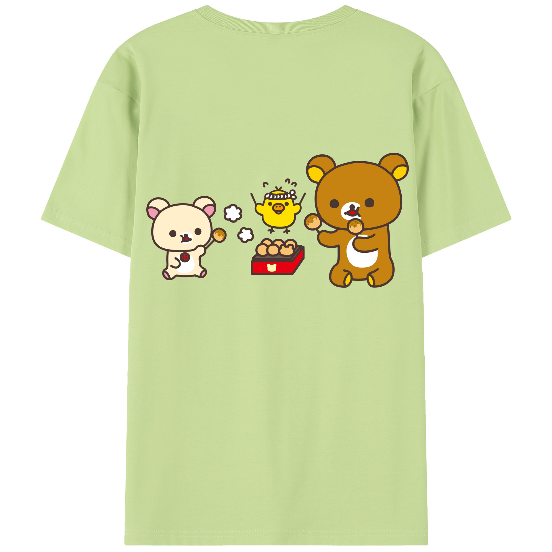 （画像用） リラックマ リラックマ キイロイトリ Rilakkuma Korilakkuma Kiiroitori 綿100％半袖Tシャツ（背面プリント）